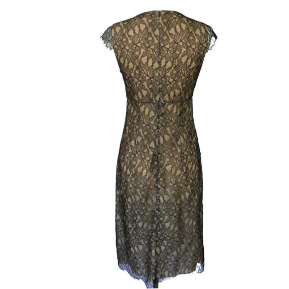 Rebecca Taylor Black Lace Pencil Sheath Dress Cocktail Party Size 8 (run… - Picture 3 of 9